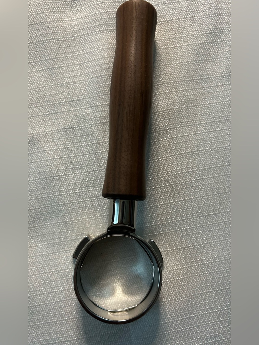 Wood-Handled Single Shot bottomless Portafilter - Brown & Silver